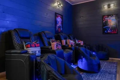 Kick back in the comfy theater chairs and enjoy movie night in your own private cinema.
