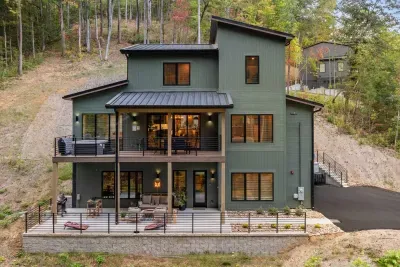 exterior drone shot