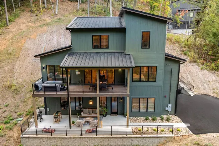 A stunning aerial view of the cabin