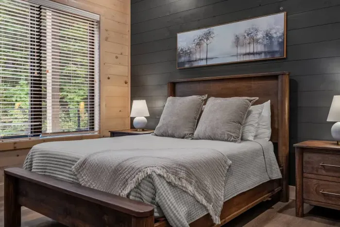 Downstairs and close to all the fun, this queen bedroom is the perfect place to unwind after a full day of memories.