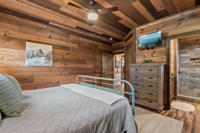 Bedroom one has its own private full bathroom as shown here in the photo. Main level.