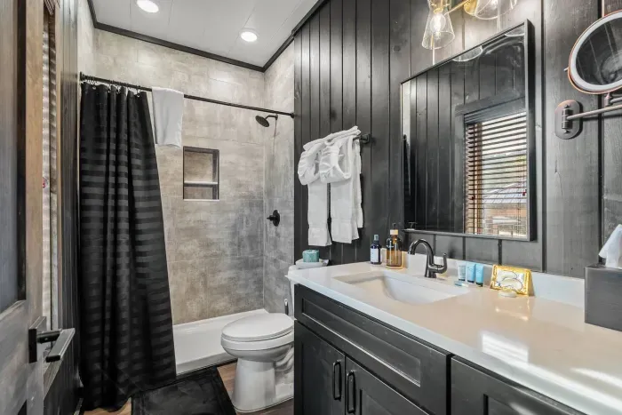 Spacious, stylish, modern private master bathroom
