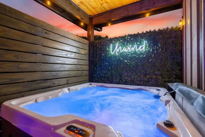 Unwind in your private hot tub