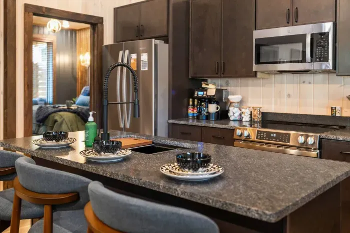 A welcoming island made for sipping, snacking, and staying awhile.