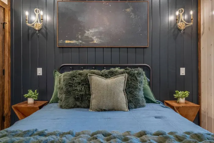 Main-level bedroom with cozy, modern touches