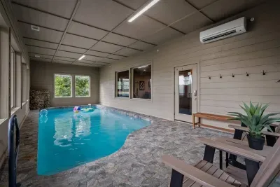 Splash, play, relax, repeat! This private indoor pool is made for all-season fun with colorful lighting and water features that set the mood. Parents love the slip-proof flooring + safety alarm.