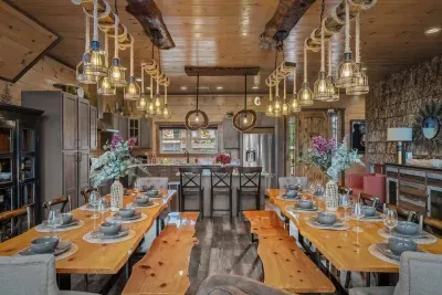 Dining space that seats 23 guests comfortably.