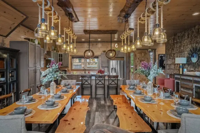 Dining space that seats 23 guests comfortably.