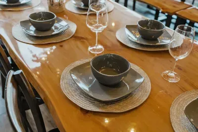 Detail shot of the table set up.