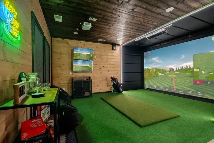 Tee off anytime with the on-site golf simulator at Skyline Terrace