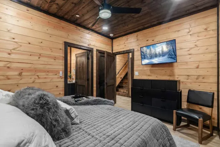 Rich wood finishes paired with modern comfort