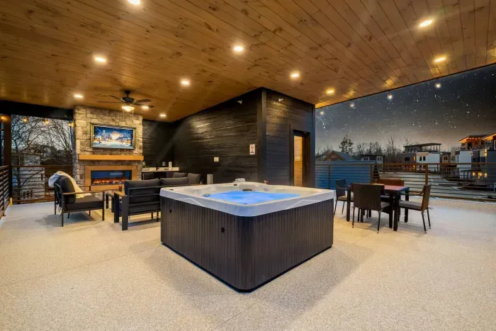 Designed for evening hangs, warm soaks, and skyline views