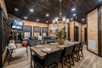 Gather around the table, then unwind by the fire