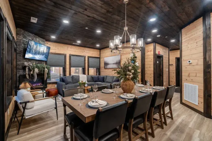 Gather around the table, then unwind by the fire