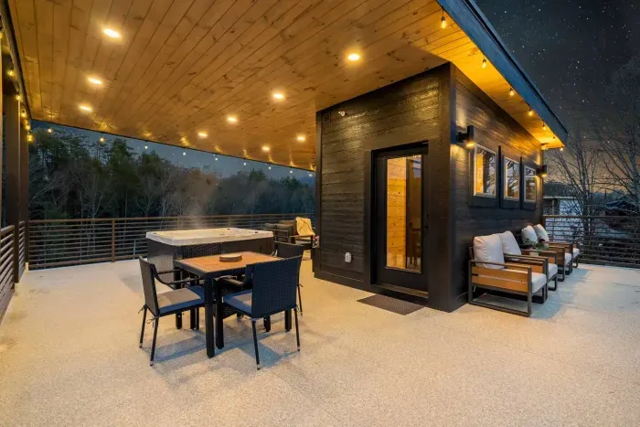 Rooftop deck perfect for gathering, dining, and unwinding