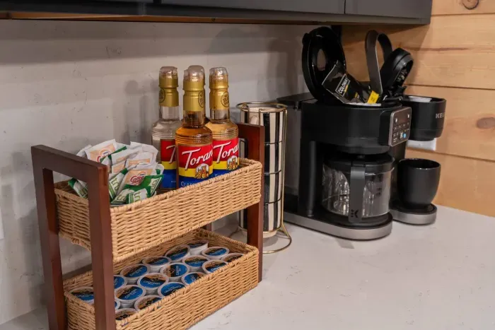 Coffee bar with Keurig and drip coffee maker