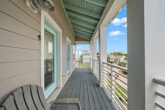 The covered balcony off the second floor is the spot for a quiet coffee, shaded even in the middle of the day.