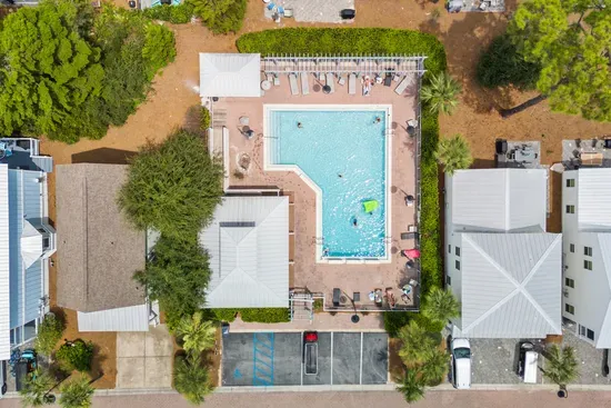 A closer look at the community pool, a short walk from the front door.