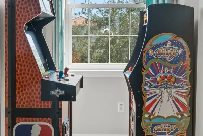 NBA Jam and Ms. Pac-Man/Galaga, two stand-up arcade games waiting in the bunk room. Rainy afternoons and after-dinner showdowns just got a lot more fun.