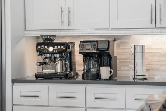 Two machines, one mission — pull an espresso or brew a full pot before the beach day begins. Your morning coffee ritual is fully covered.