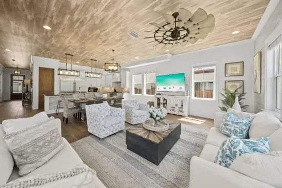 The open floor plan means no one misses a moment — whether you're cooking, dining, or lounging, the whole family stays connected.