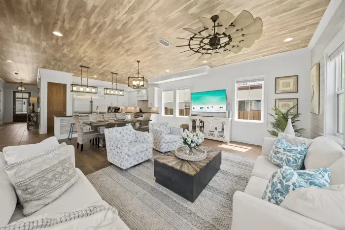 The open floor plan means no one misses a moment — whether you're cooking, dining, or lounging, the whole family stays connected.