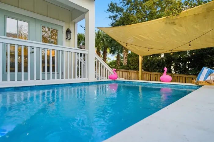 Private heated pool - ideal for relaxing after a beach day