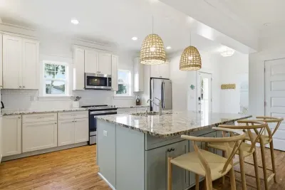 Kitchen and dining space designed for shared meals and group gatherings