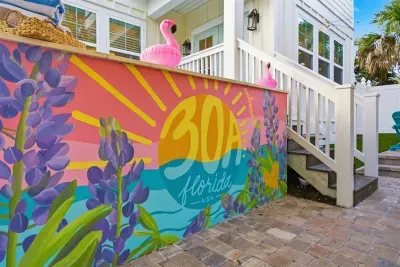 Custom outdoor mural adding a fun, local touch to the exterior