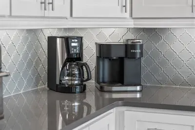 Drip coffee or Keurig — however you start your morning, this kitchen has you covered.