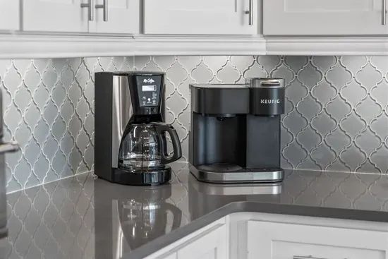 Drip coffee or Keurig — however you start your morning, this kitchen has you covered.