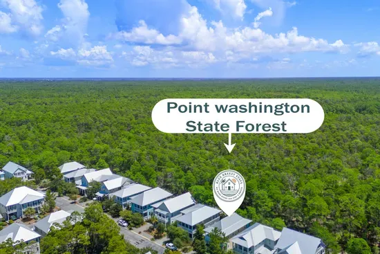 Point Washington State Forest wraps the back of the neighborhood: more than 15,000 protected acres of pine flatwoods and flat, well marked trails, straight off the back of the house.