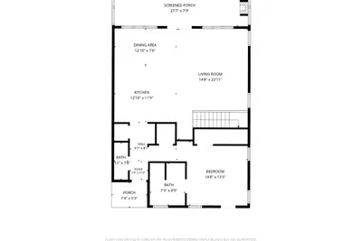 Second floor layout: the primary suite with its screened balcony, the bunk room, a guest bedroom, and the shared hall bath.