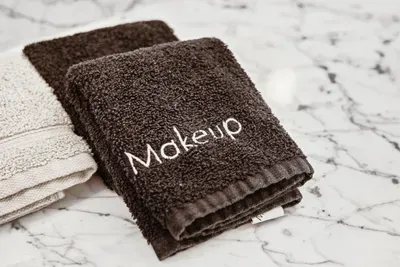 Make up towel in primary bathroom