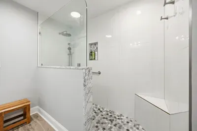 Primary bathroom custom walk in washer