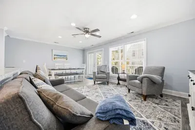Living room and dining room
