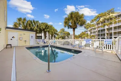 Community pool - 4.5 Ft. maximum depth looking south