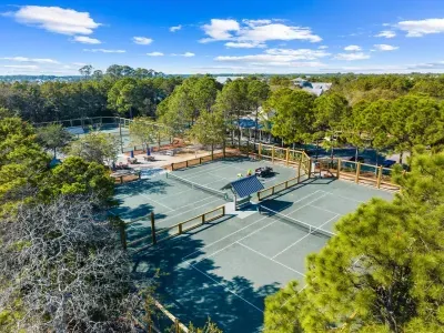 Game on — WaterColor’s tennis and pickleball courts sit tucked among the pines, ready whenever you are.
