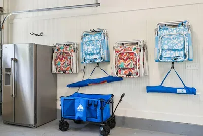 Beach day made effortless — chairs, umbrellas, a cabana, and a beach cart are provided, so you can leave the bulky gear at home.