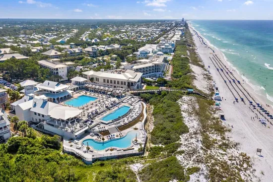 Sapphire pools, sugar-white sand, and that famous emerald water — all in one place at the WaterColor Beach Club.