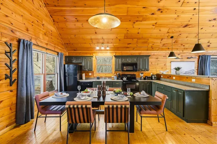 Enjoy cooking for your family and friends, then gather at the dining table seating up to six.