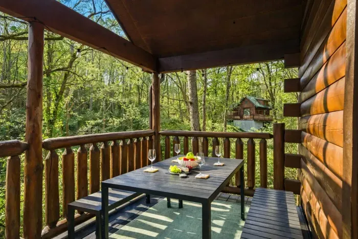 Enjoy your meals outdoors on the main-level deck.