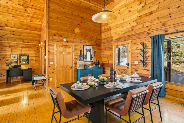 Sip your morning coffee at the dining table or while working at the workspace.