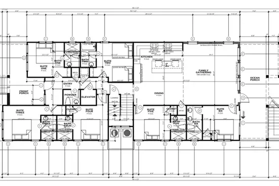 Zen's first floor includes five king suites, one bunk room, a spacious kitchen, and open concept living and dining spaces.