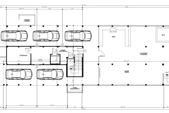Up to 5 vehicles can park under the house, with up to 8 more in the driveway.