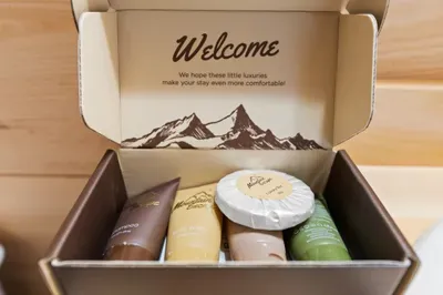 Thoughtful welcome box with premium toiletries for a cozy, cared-for stay