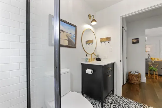 Bathroom with rainfall shower