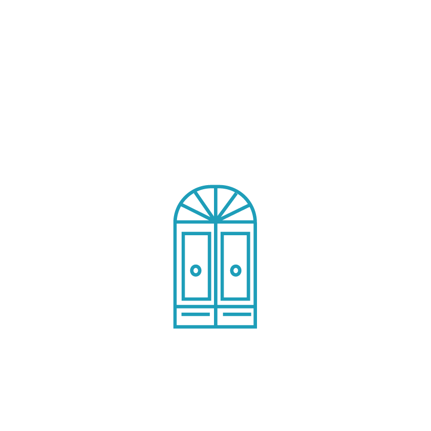 the blue door social logo transparent white