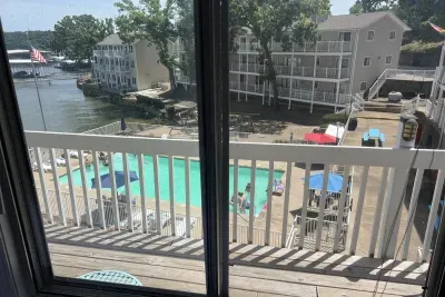 View from room of community pool