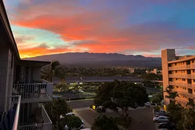 Lanai overlooking Haleakala at sunrise